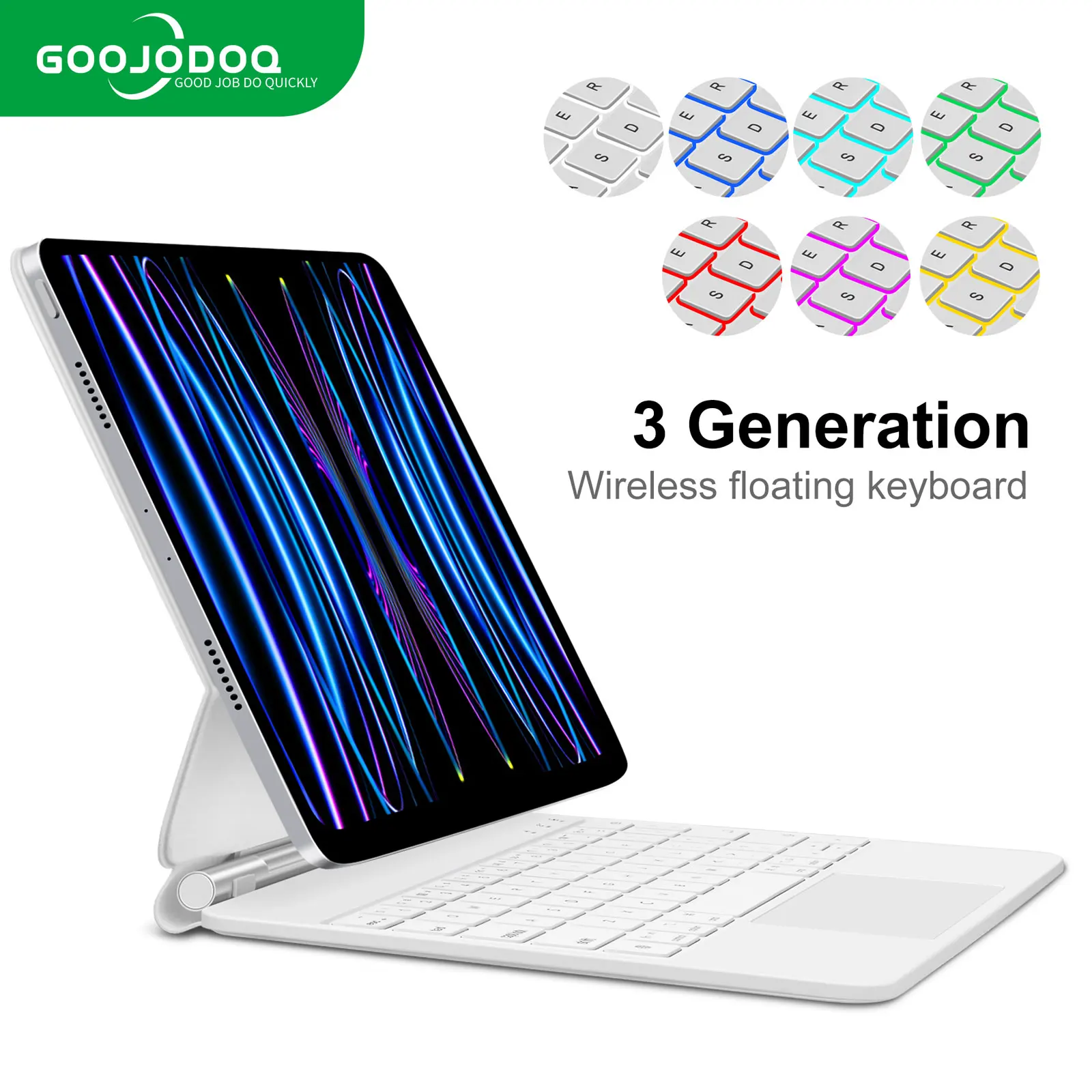 GOOJODOQ Teclado mágico para iPad Pro 11 2024 Air 4 Air 5 Air 6 para iPad 12,9 10.a generación 6a 5a 4a 3a generación Funda