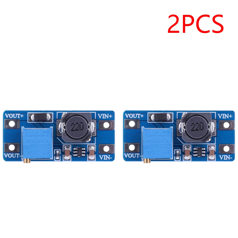 2pcs MT3608 Adjustable Boost Module DC-DC Step Up Converter Module 2A Max 2V-24V To 5V 9V 12V 28V Booster Power Supply Board