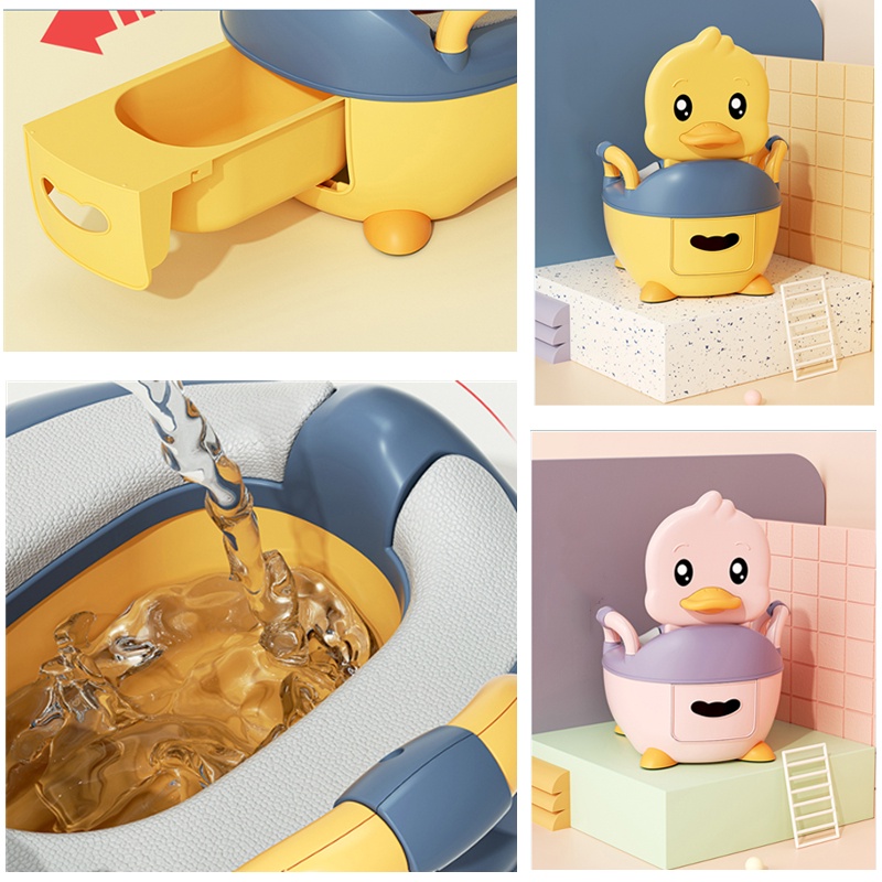 Портативное детское сиденье для унитаза, детское сиденье для обучения горшку со спинкой и противоскользящим мультяшным детским стулом