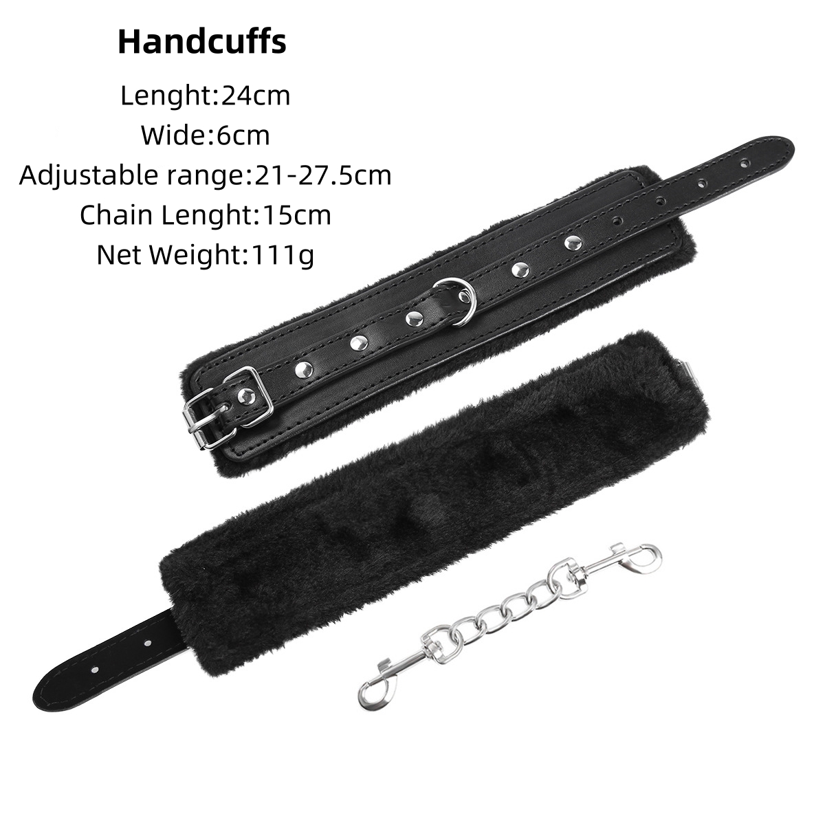 女性用フリース裏地付きPUレザー手錠,アンクルチェーン,べたつかない写真アクセサリー,コスプレアクセサリー,ステージパフォーマンス,コスチューム