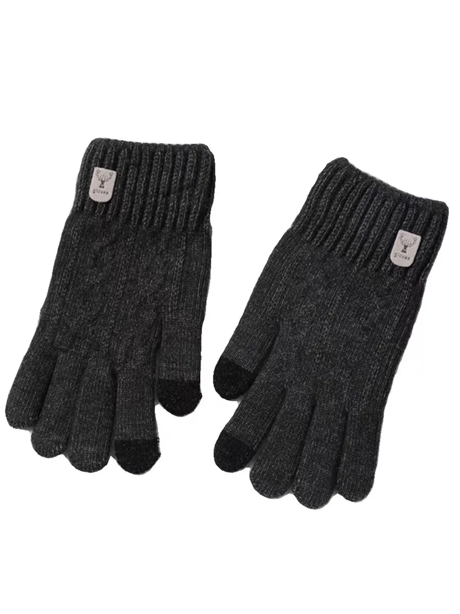 2023 nieuwe warme herenhandschoenen winter touchscreen plus fleecehandschoenen koude warme wollen gebreide handschoenen