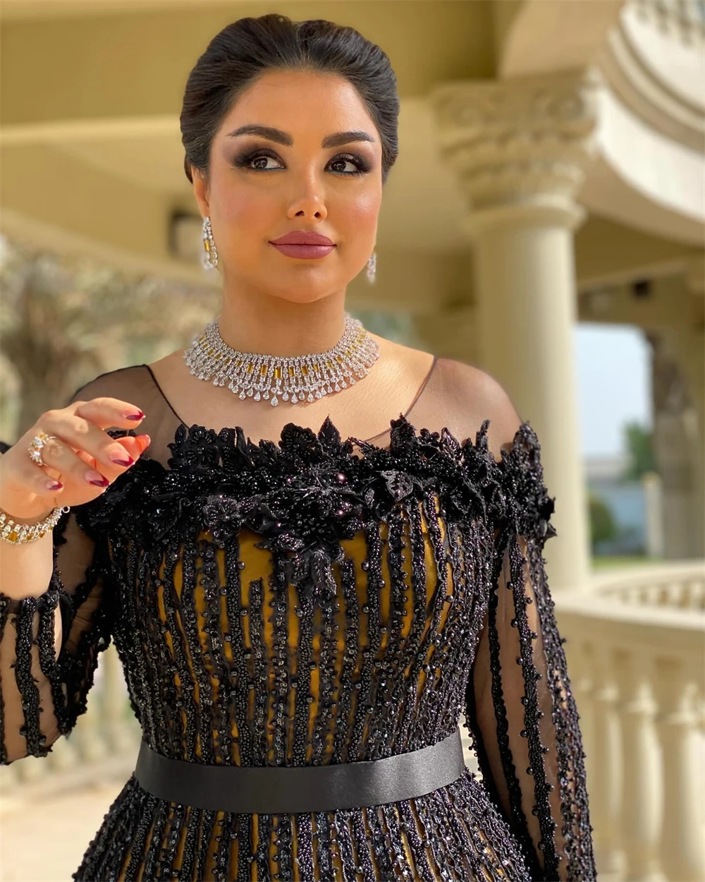 ที่กําหนดเอง Jiayigong คุณภาพสูง Off-the-shoulder Ball gown คนดังค็อกเทลดอกไม้เลื่อม S لс