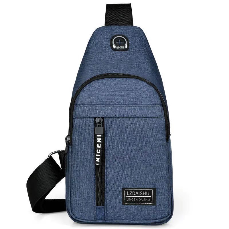 Stylish One-Shoulder Canvas Backpack - Water-Resistant Oxford Cloth, Leisure Sports Design, Chest Bag, Adjustable Shoulder Strap