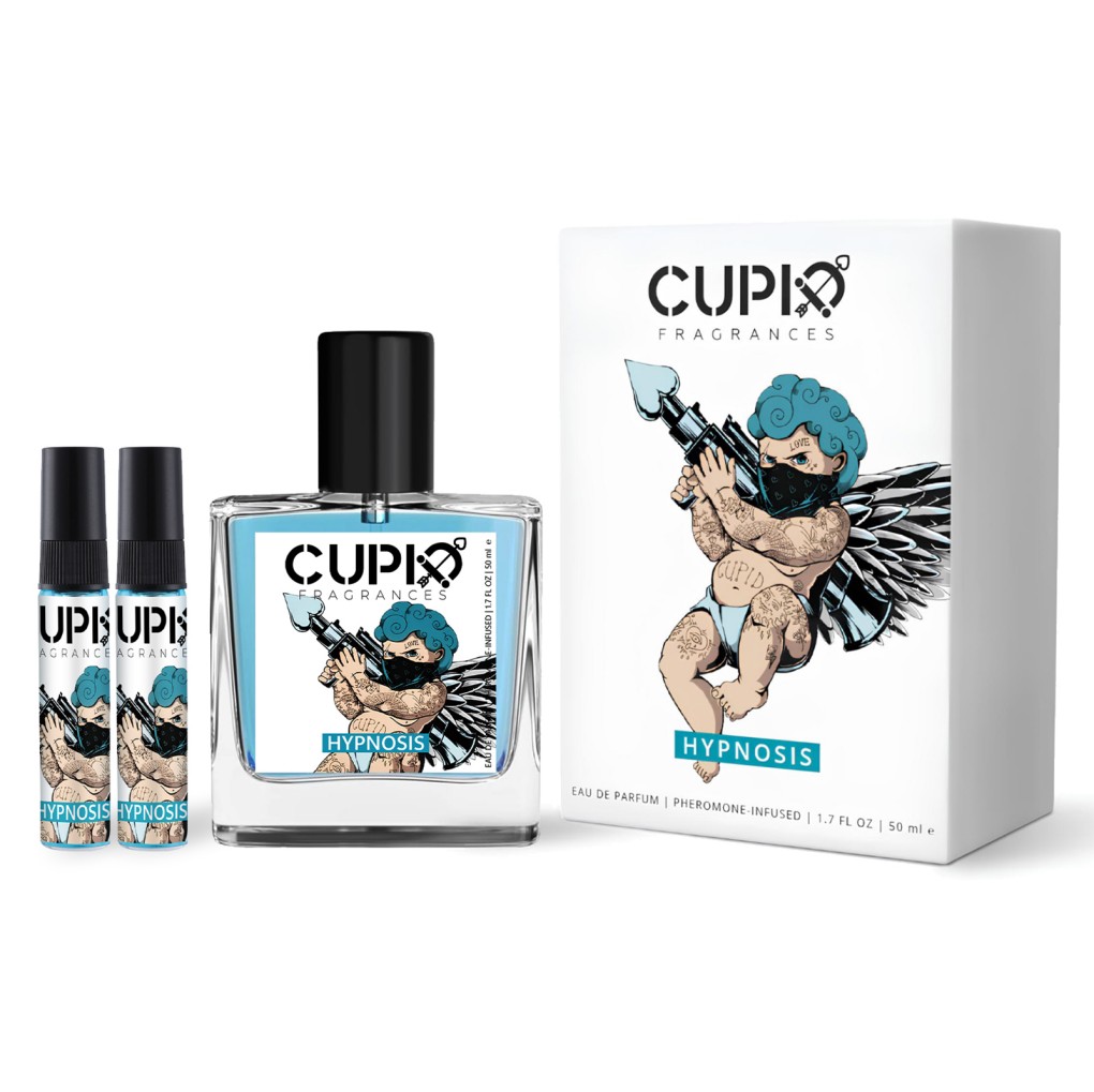 CUPID 50ML Blue Glass Bottle Men's 2 in 1 Cologne Luxurious Scent for the Modern Gentleman Comes with two portable perfumes