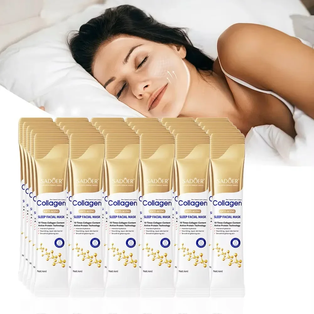 30 pçs sadoer colágeno dormir máscaras faciais rosto cuidados com a pele hidratante brilho endurecimento hidratante máscara facial cuidados com a pele facial