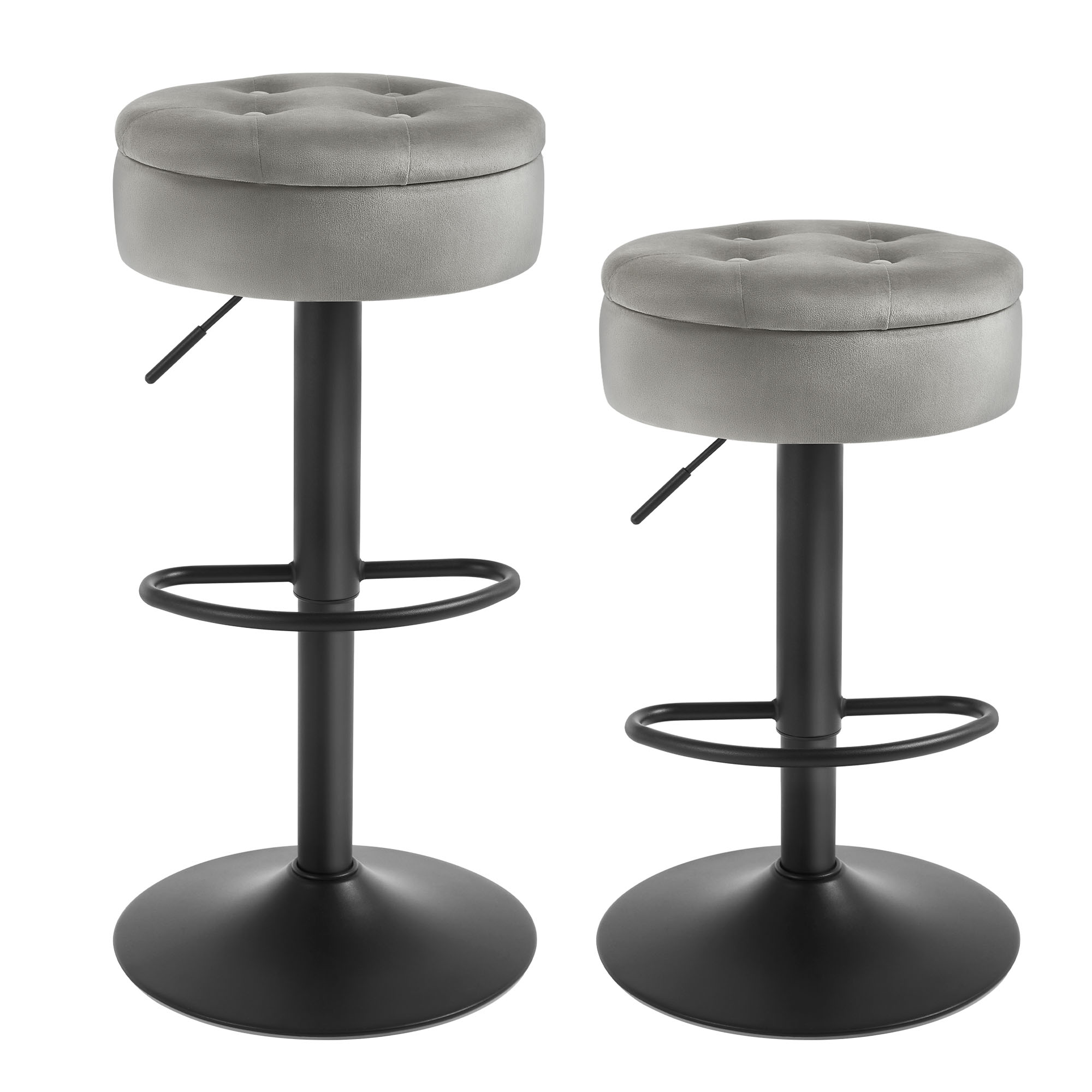 2 Teile/satz Barhocker Höhenverstellbarer drehbarer Thekenhocker mit Stauraum 360 °   Drehbarer Küchenhocker für das Esszimmer zu Hause