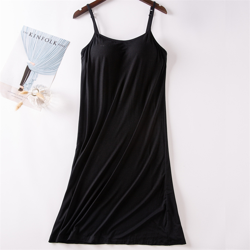 Camisón cómodo y suave para mujer, ropa de dormir Sexy con almohadilla en el pecho, vestido de noche de algodón Modal, camisones de verano para mujer
