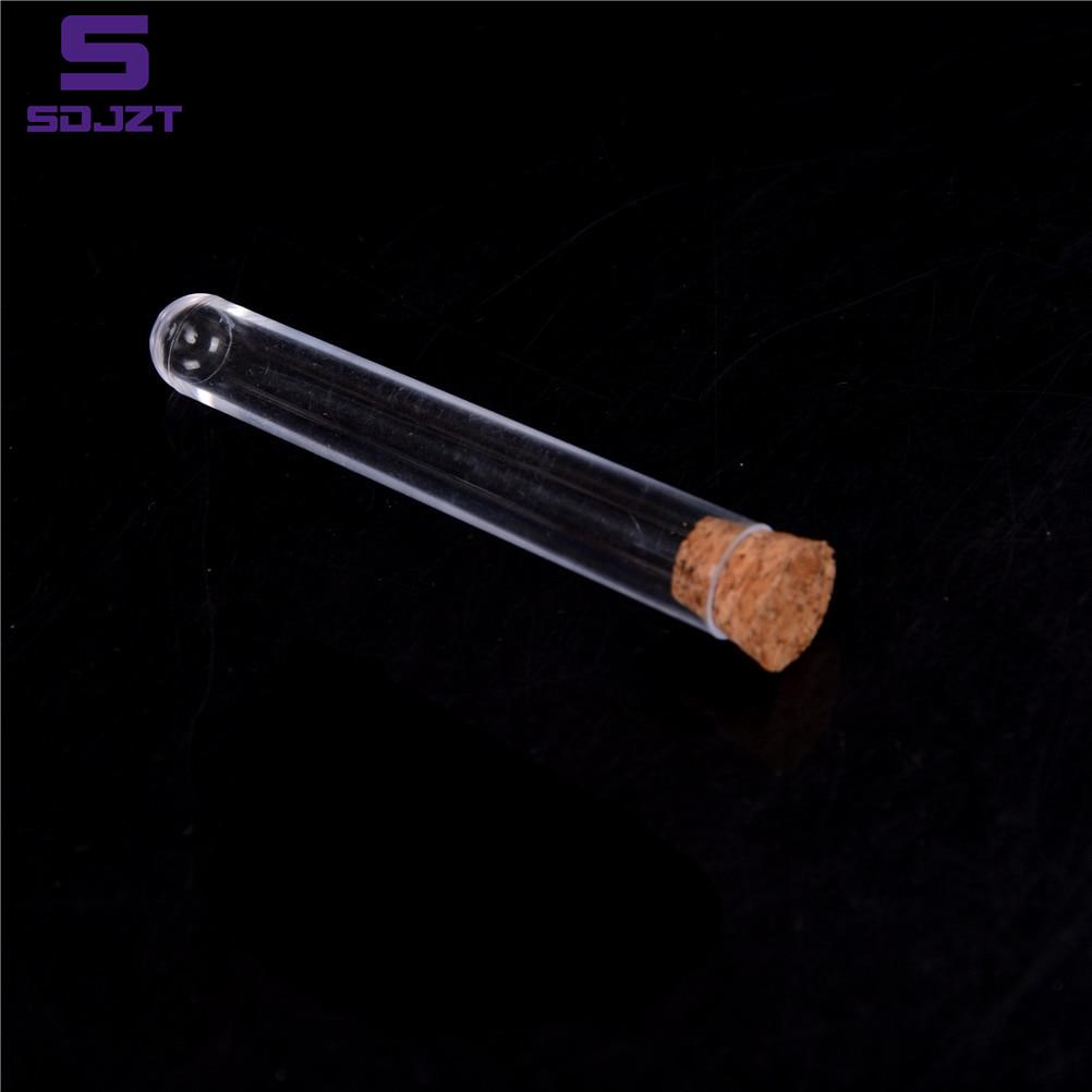 Tubes à essai en plastique avec bouchon en liège, 10 pièces, 15x150mm, 20ml, transparent, cadeau d'expérimentation de laboratoire, bouteille rechargeable