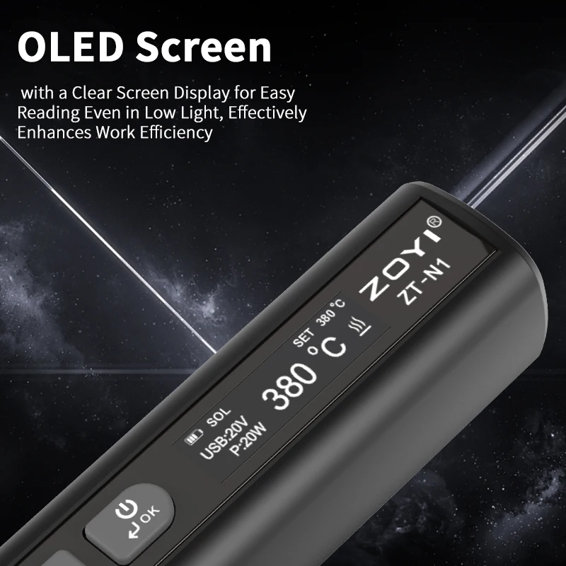 ZOYI ZT-N1 96W สมาร์ทหัวแร้งอุณหภูมิคงที่เชื่อมปากกาช่างไฟฟ้าแบบพกพา High Power เครื่องมือเชื่อมสําหรับซ่อม