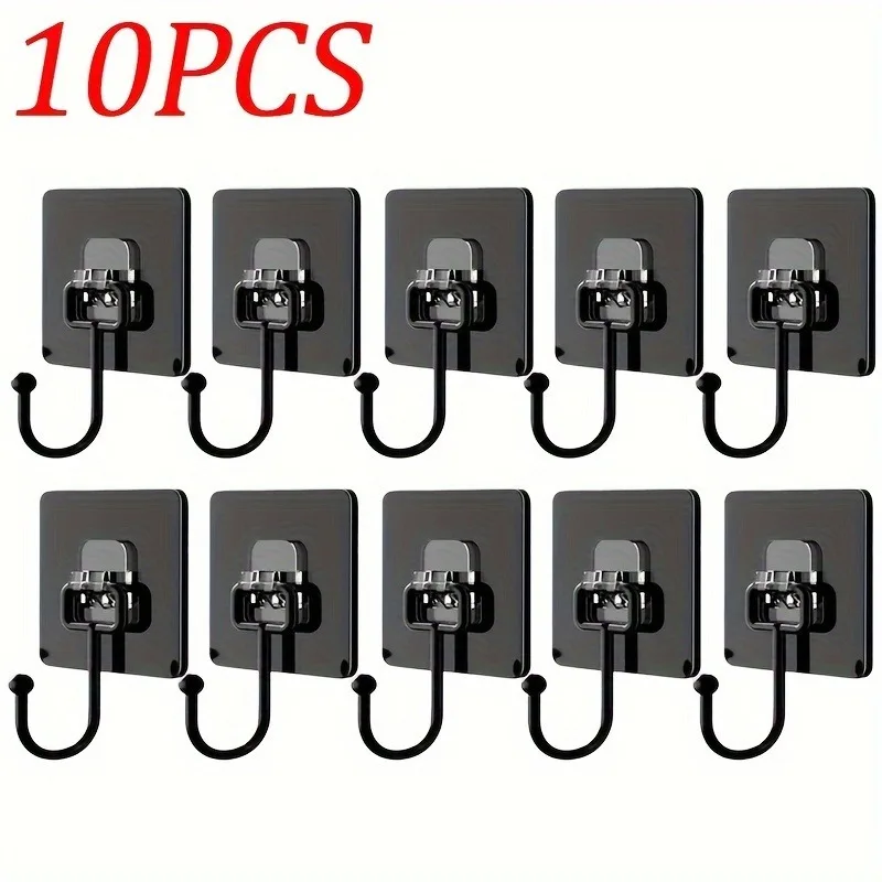 Ganchos de toalla autoadhesivos, colgador de pared giratorio impermeable para baño con adhesivo fuerte para puerta de cocina, despensa, vacaciones, 10 Uds.