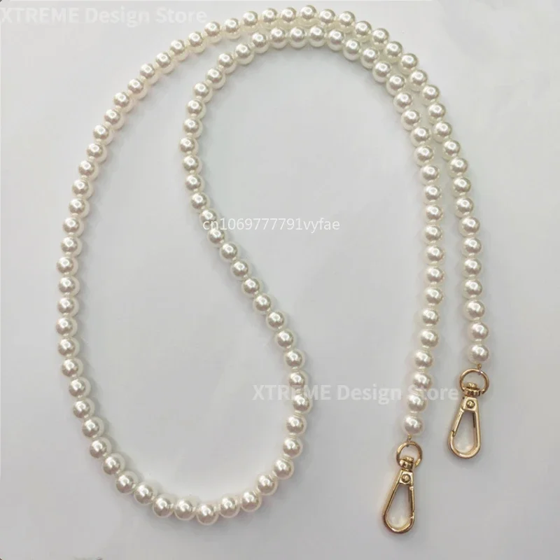 40-130 ซม.Pearl Wrap CHAIN Wrap CHAIN มือถือเครื่องประดับไข่มุก 10 มม.ทอห่อสายคล้องกระเป๋าอุปกรณ์เสริม