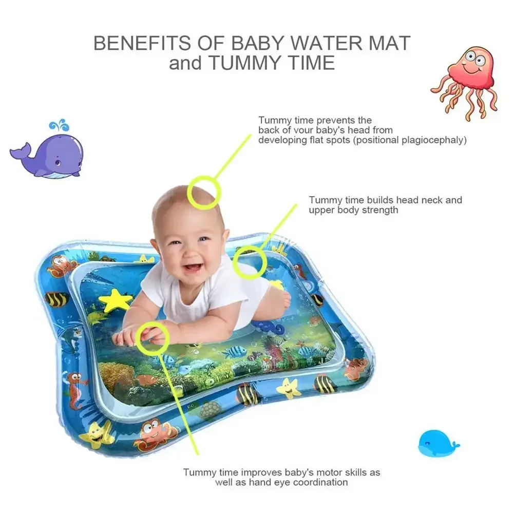 Infinno inflável barriga tempo esteira premium bebê água jogar esteira para bebês e crianças brinquedos do bebê