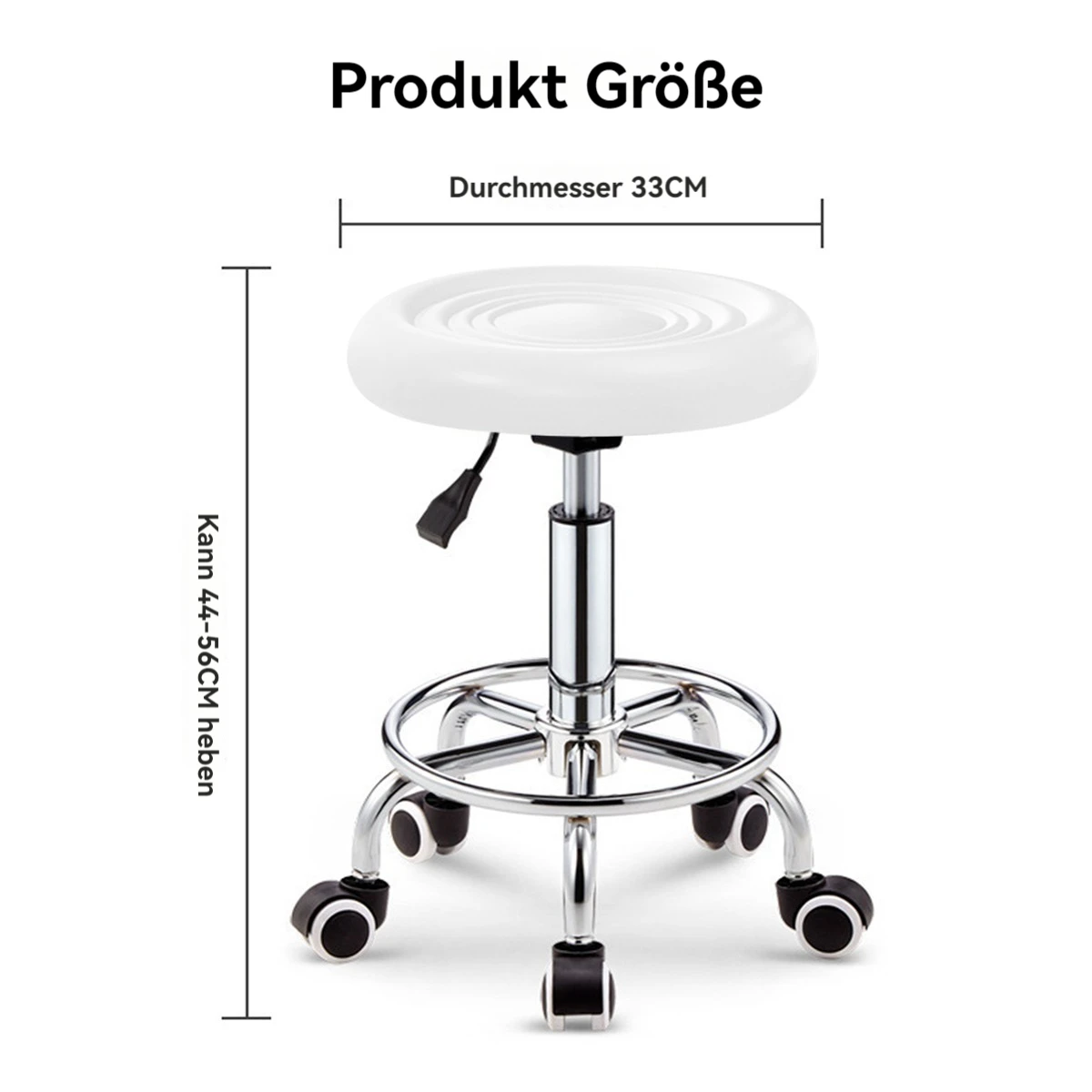 Drehhocker, Rollbarer, Ergonomia Arbeitshocker (höhenverstellbarer), 360 °   drehbar, Bürohocker, Praxishocker, Rollhocker,Barstuhl