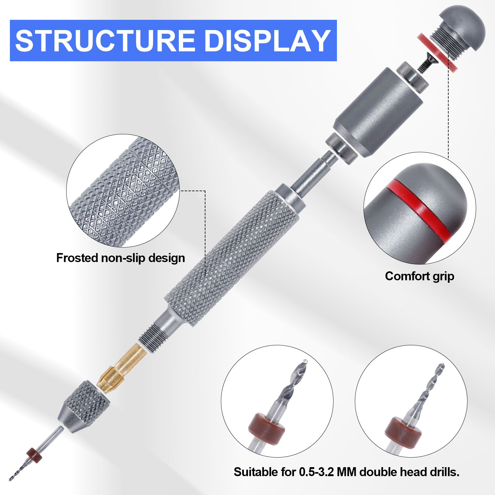 11 または 21 ピースニードルバイスセット減圧ハンドツイストドリルダブルベアリングロータリーさまざまなサイズの交換可能なビット