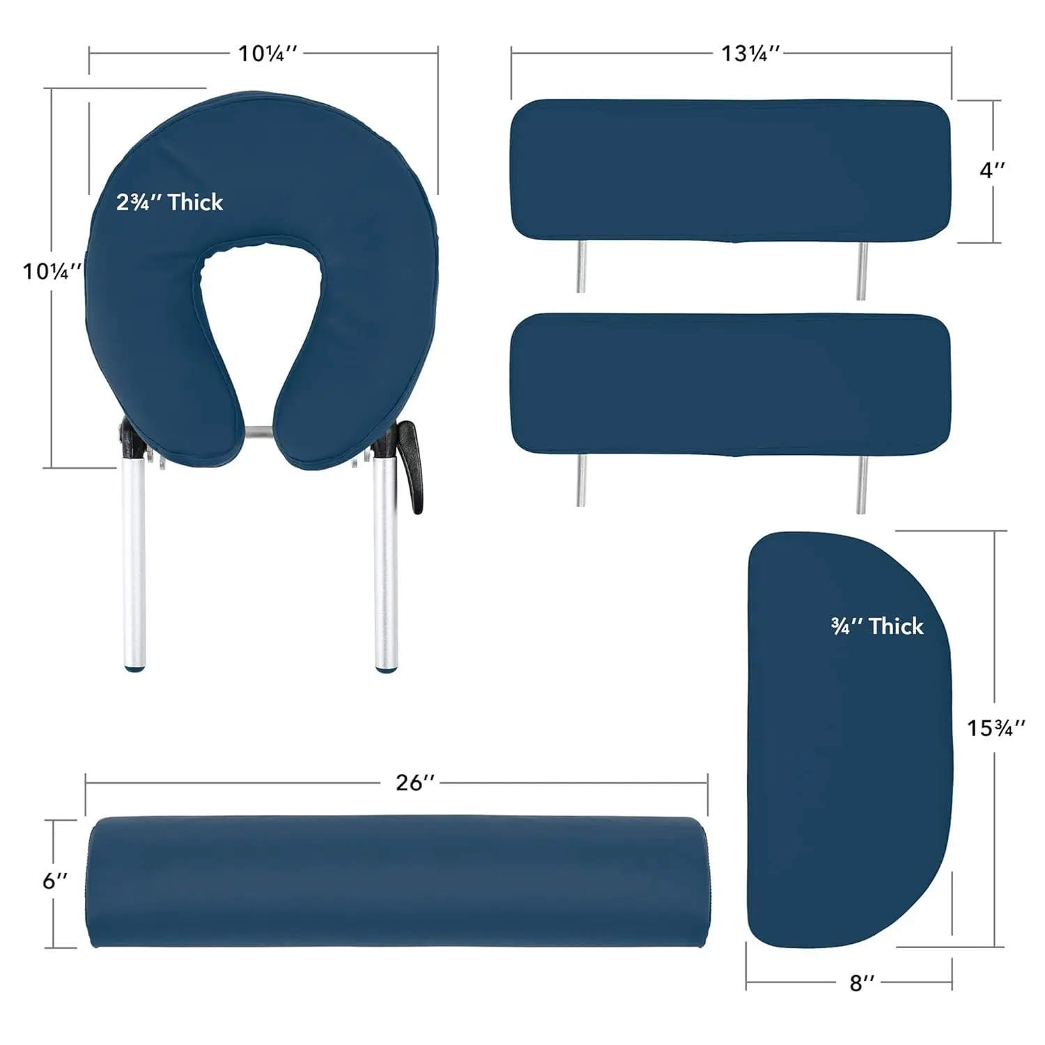 Professional Portable Massage Table with Backrest - Blue