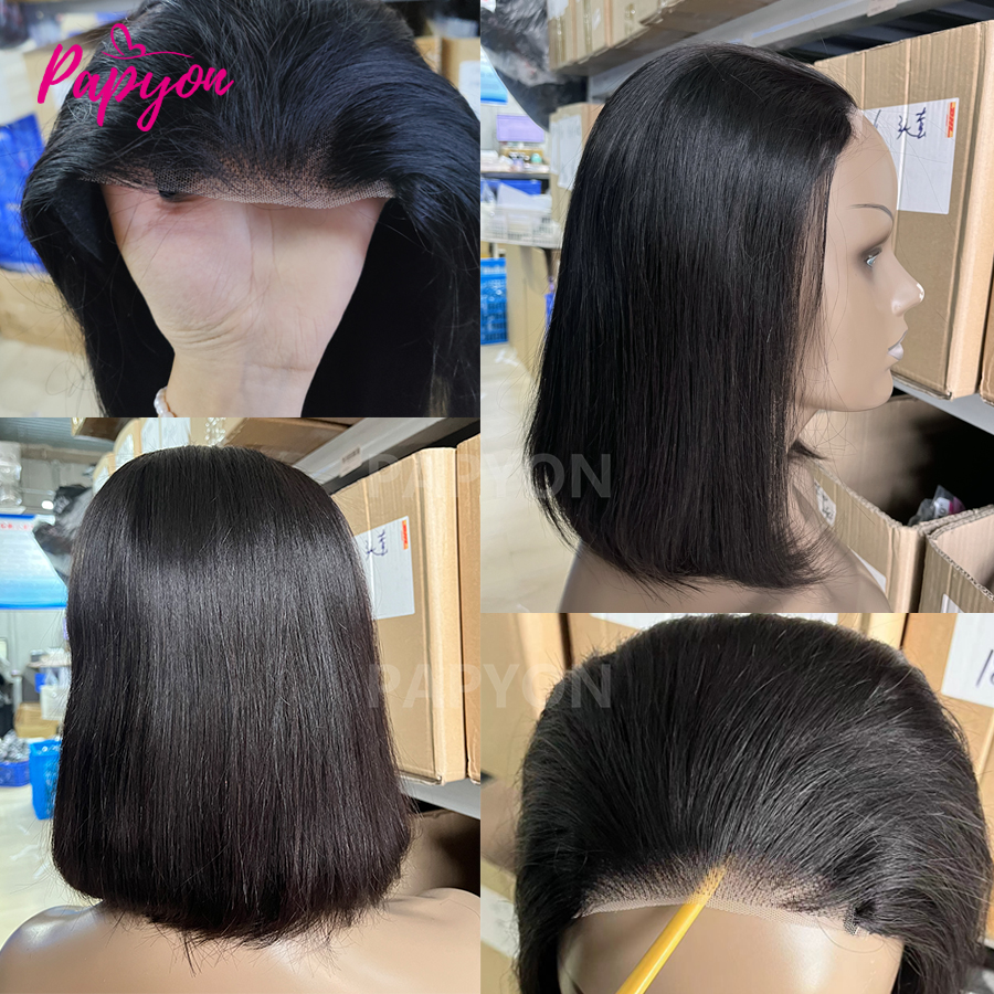Pelucas Quick Go Bob para mujer, cabello humano 28 30 32 pulgadas, peluca recta sin pegamento, pelucas de cabello humano prontas para ir, peluca de encaje precortada