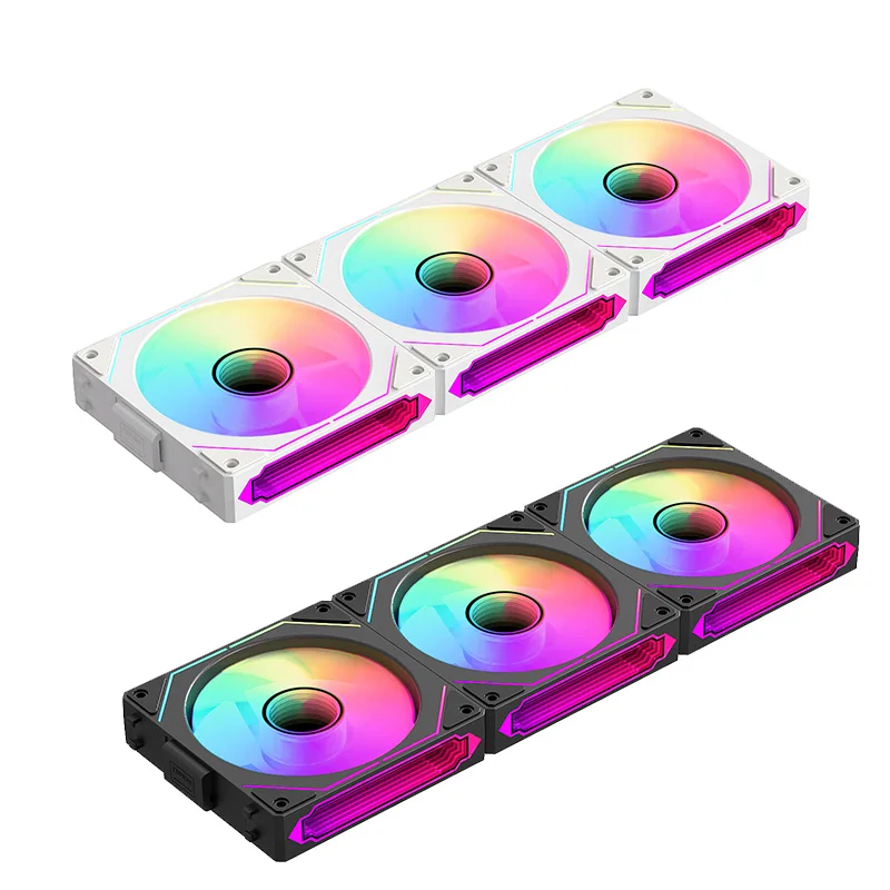 COOLCIRC PC Case Fan 120mm ARGB Spiegel Cyclus Lichteffect CPU Koeler Fan 4PIN PWM 58.36CFM Fan voor Computer Waterkoeler