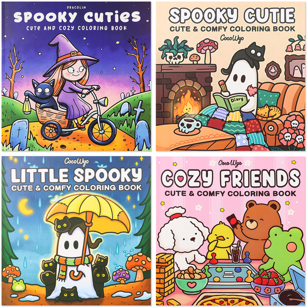Halloween Spectre Kleurboek Spooky Cutie Kleurboek voor volwassenen en tieners met schattige griezelige wezens Schildercadeau