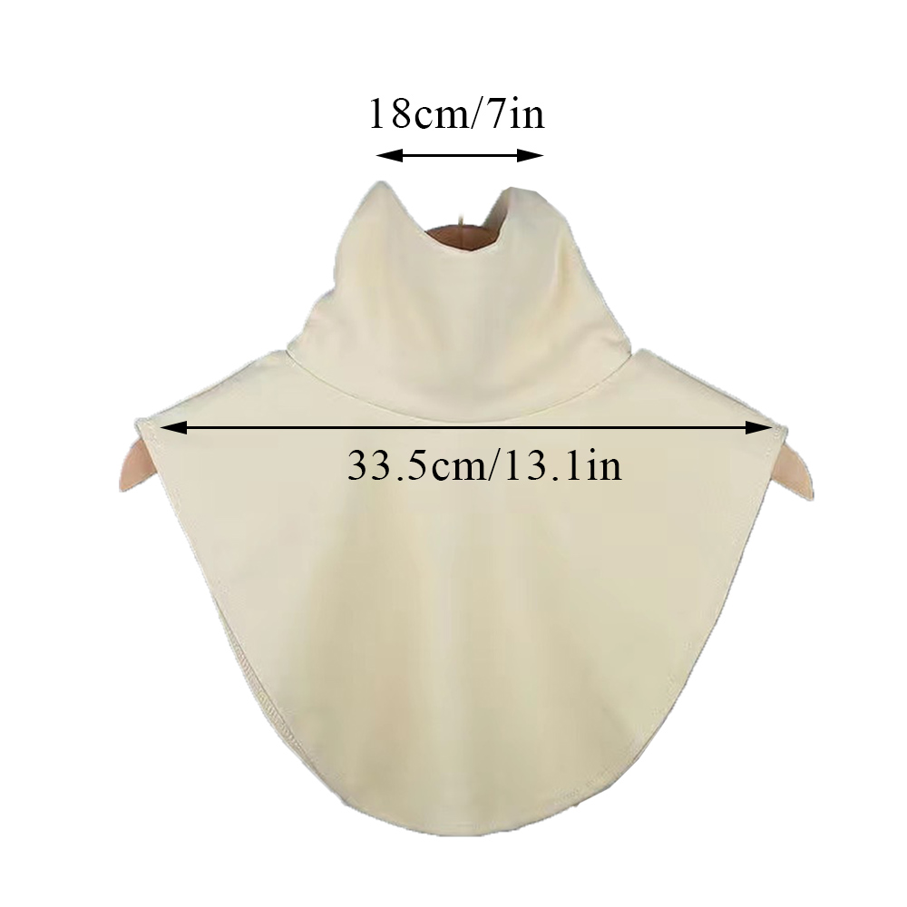 Muslim Women Modal Fake Collar Solid Color Islamic Hijab Extensions Mock Neck Half Top Blouse Detachable Hijab Neck Warmer