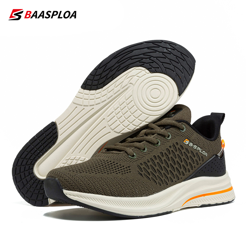 Baasploa Männer Sportschuhe neue atmungsaktive Mesh Laufschuhe Männer klassische lässige Turnschuhe Männer rutsch feste Outdoor-Komfort zu Fuß