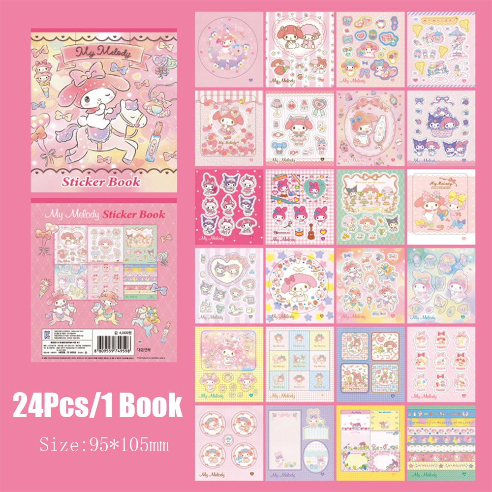 Sanrio mão conta adesivos livro material adesivo olá kitty kuromi cinnamoroll dos desenhos animados menina decalque brinquedos decorativos