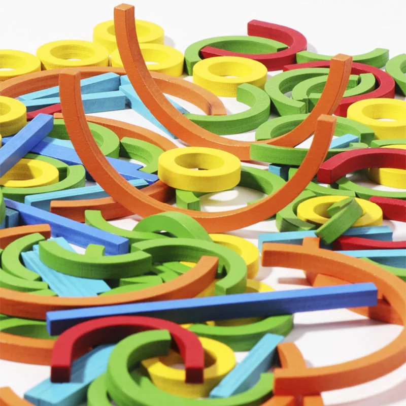 ไม้สร้างสรรค์ Sticks และแหวนปริศนาเกมสติปัญญา Montessori ของเล่นเพื่อการศึกษาเด็กปฐมวัยสําหรับเด็กอายุ 3 ปี