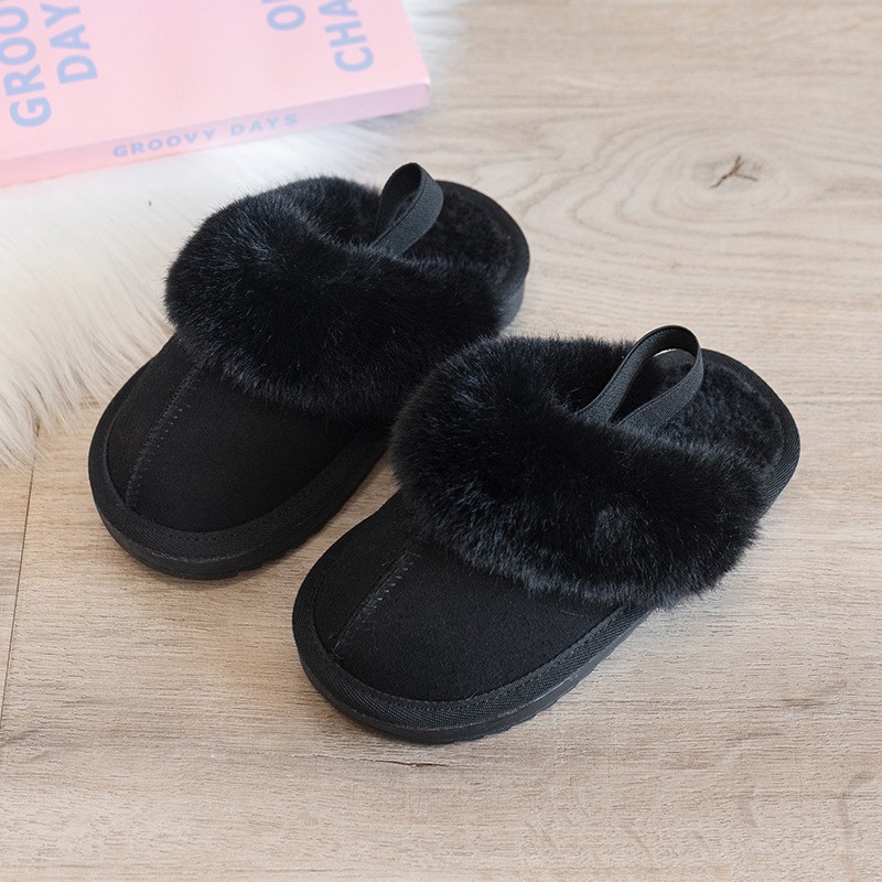 Kind Casual Britannien Stil Klassische Hausschuhe für Jungen Einfarbig Nähen Plüsch Warme Winter Kinder Mode Mädchen Baumwolle Schuhe Neue