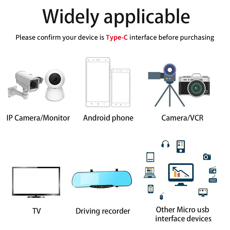 El cable de carga ultralargo tipo C es adecuado para monitoreo de la impresora grabadora de conducción cable de alimentación USB extendido 3M 5M 10M
