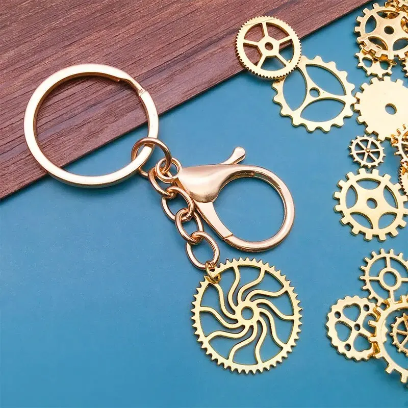 ประมาณ 50g สุ่มผสมสีขนาดผสมโลหะ Steampunk Cogs เกียร์ Charms จี้สําหรับเครื่องประดับ DIY ทําอุปกรณ์