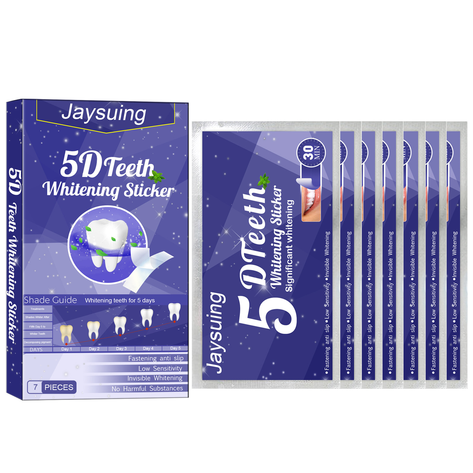 5D blanchiment des dents autocollants 7/14 paires Gel bandes de blanchiment élimination des taches hygiène buccale bande de soin outils de blanchiment dentaire dents