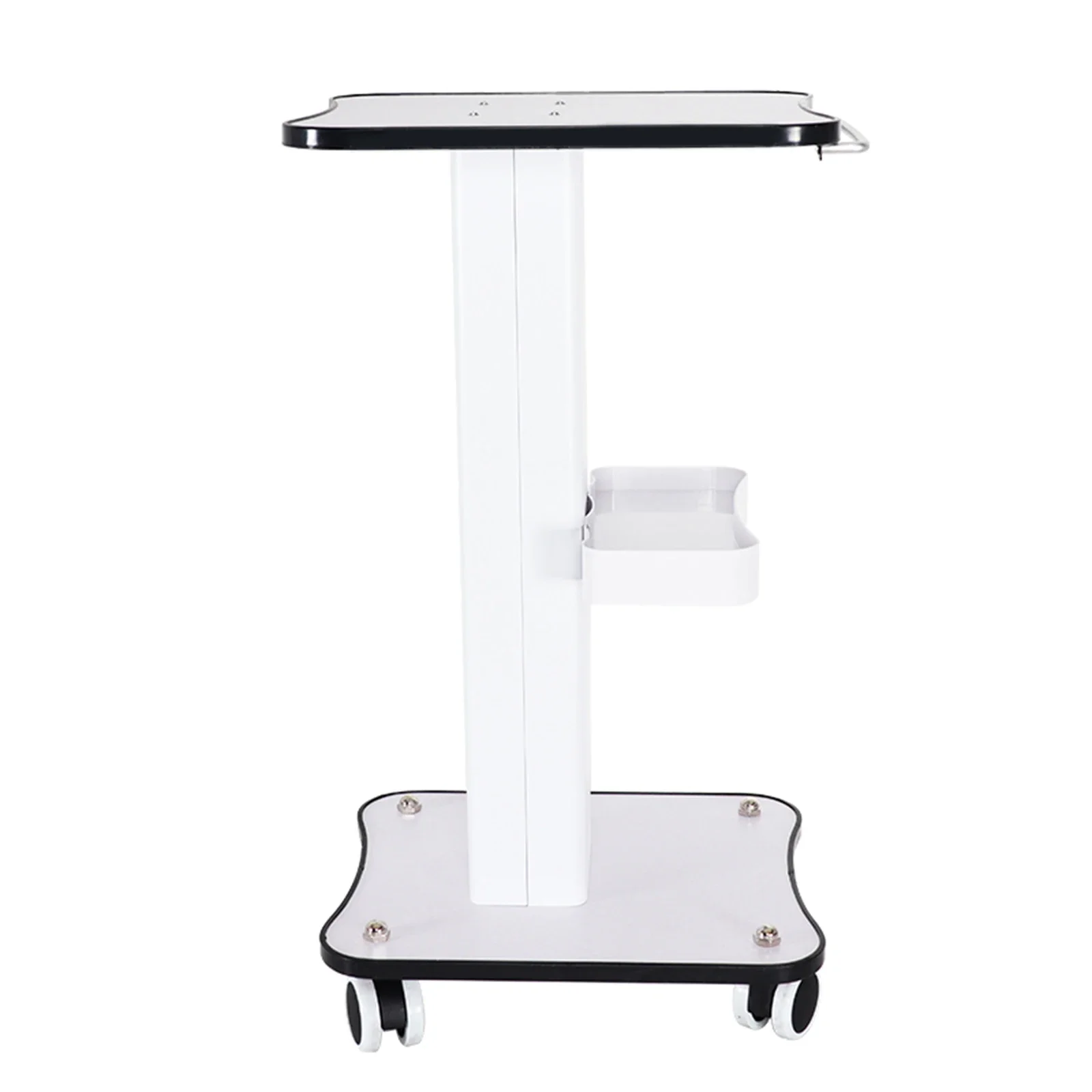 Carrello portaoggetti bianco per salone di bellezza Carrello portaoggetti SPA Attrezzatura per la conservazione della bellezza Organizzatore porta macchina a 3 livelli con maniglia di spinta