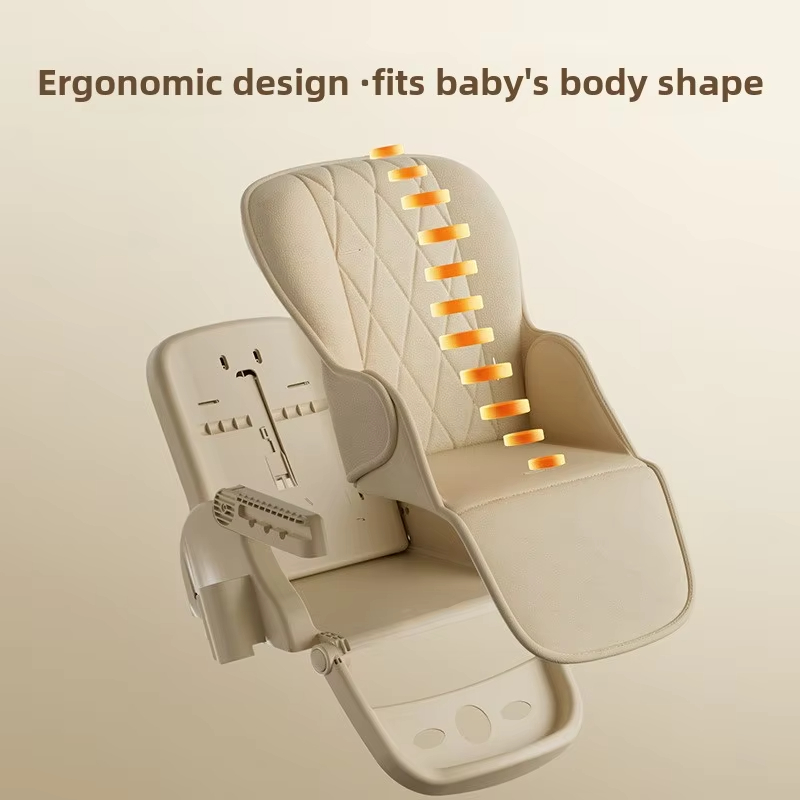 Silla de comedor para niños La silla de comedor multifuncional para bebés con ruedas se puede ajustar en altura