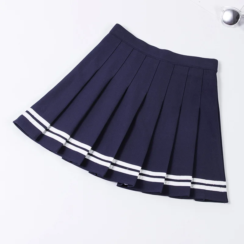 Gonne da donna elastiche a vita alta gonna scozzese da Mini danza dolce femminile a pieghe a righe Patchwork in stile coreano Vintage