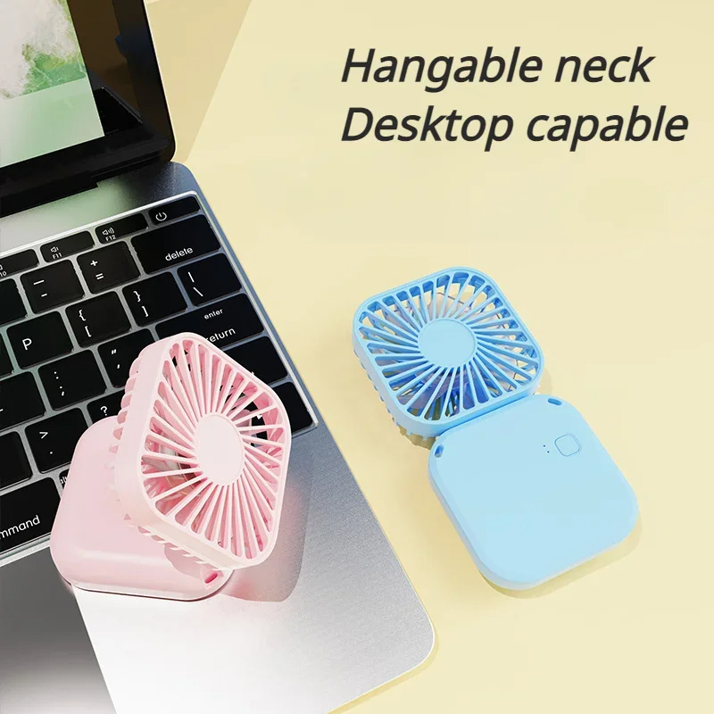 Mini hangende nekventilatoren Draagbare opvouwbare USB-ventilatoren Mute Power Bank Draagbare handheld desktop Multifunctioneel