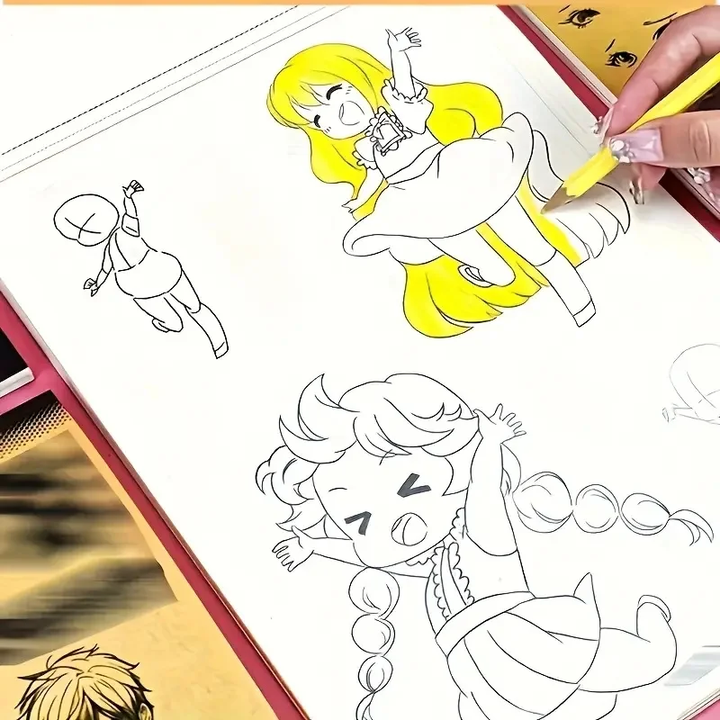 Anime Character Line Art Drawing Book for Beginners - 48 Pages of Simple Hand-Drawn Outlines for Tracing & Practice Painting