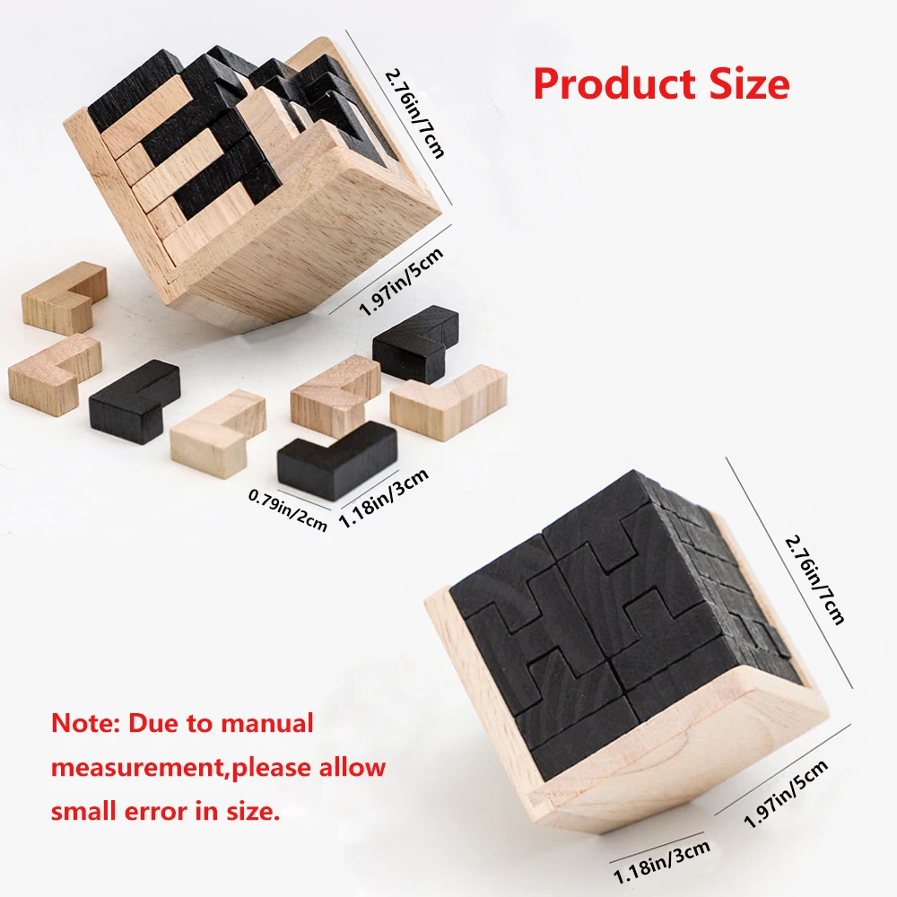 3D ปริศนาไม้ IQ ของเล่น 54 ชิ้น L/ 54 ชิ้น TH รูปร่าง Cube ของเล่นเพื่อการศึกษาสําหรับผู้ที่ชื่นชอบปริศนา, เกมทางปัญญา