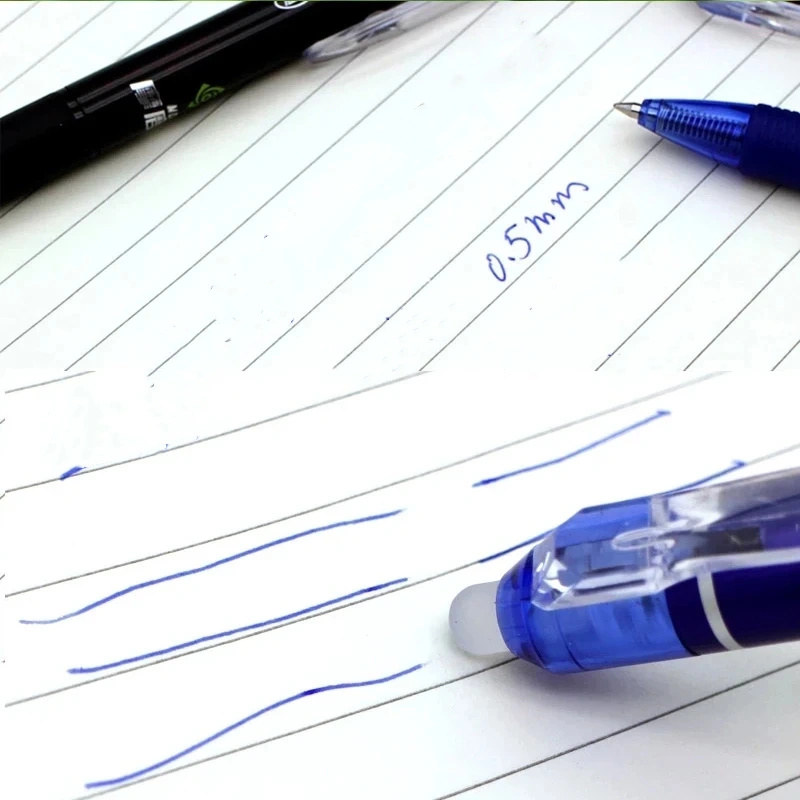 23 ピース/セット 0.5 ミリメートル大容量インク消去可能なゲルペンとリフィルセットオフィス筆記文具黒/青マジックインク消去可能なペン