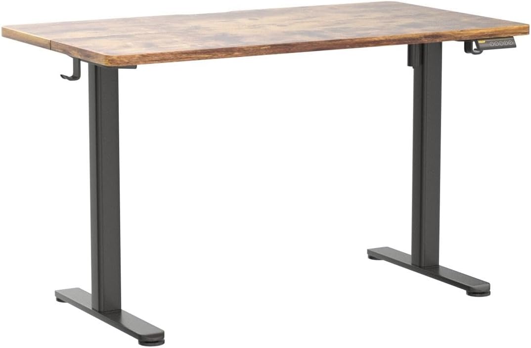 Electric Standing Desk, Adjustable Height Stand up Desk, 48x24 Inches Sit Stand Home Office Desk with Splice Board, Black Frame/