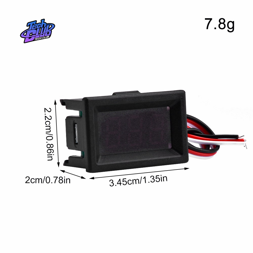 Mini 0.36 Inch DC0-30V 3 Bit Kỹ Thuật Số Màn Hình LED Màu Đỏ Hiển Thị Bảng Điều Khiển Điện Áp Đo Vôn Kế Bút Thử 3 Dành Cho Ô Tô Xe Máy xe Dụng Cụ