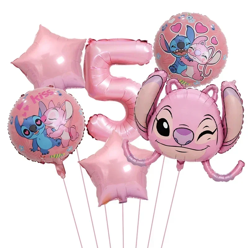 1 set di palloncini per feste a tema Lilo & Stitch Set di palloncini in foglio di alluminio con punto carino per la decorazione di compleanno di ragazzi e ragazze
