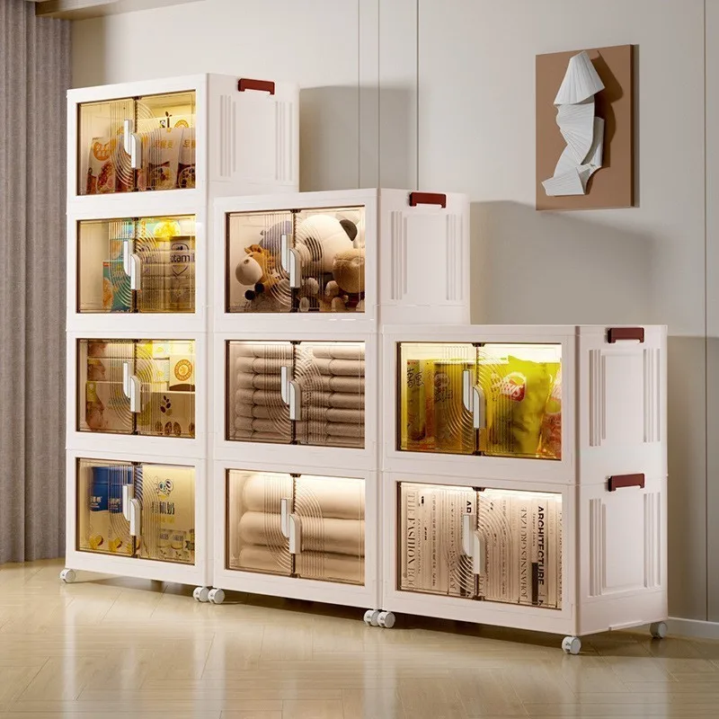 X&D Dopamine Storage Cabinet Installation Free Foldable Multifunctional Color Blocking Cabinet For Home Use Living Room Item Hot