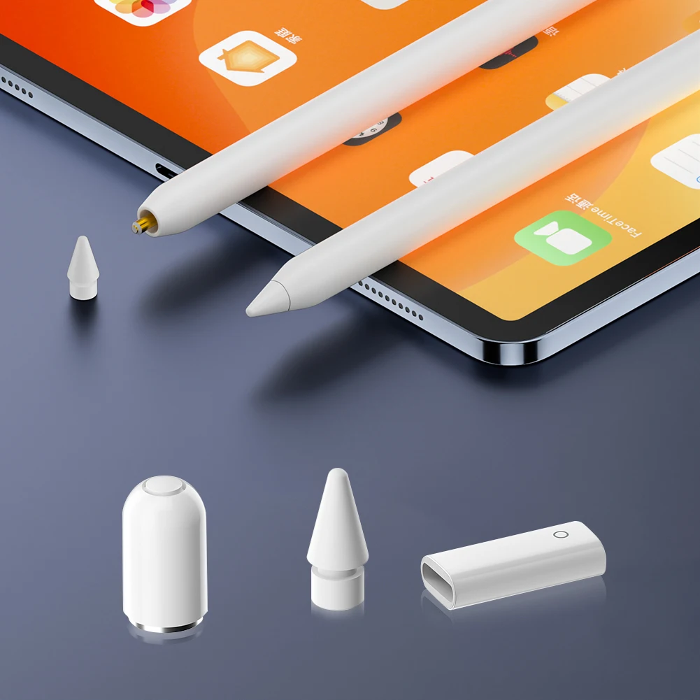 Magnetic Replacement Pencil Cap+Nib+Charging Adapter for Apple Pencil 1st Generation,Stylus Accessories & Parts for Apple Pencil