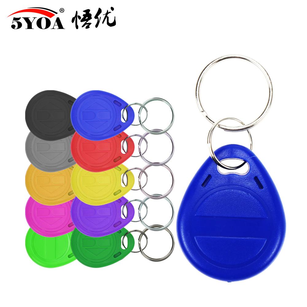 100pcs T5577 EM4305 RFID 125khz Key Keyfobs Copy Rewritable Writable Rewrite Duplicate Proximity ID Token Ring Blank Access