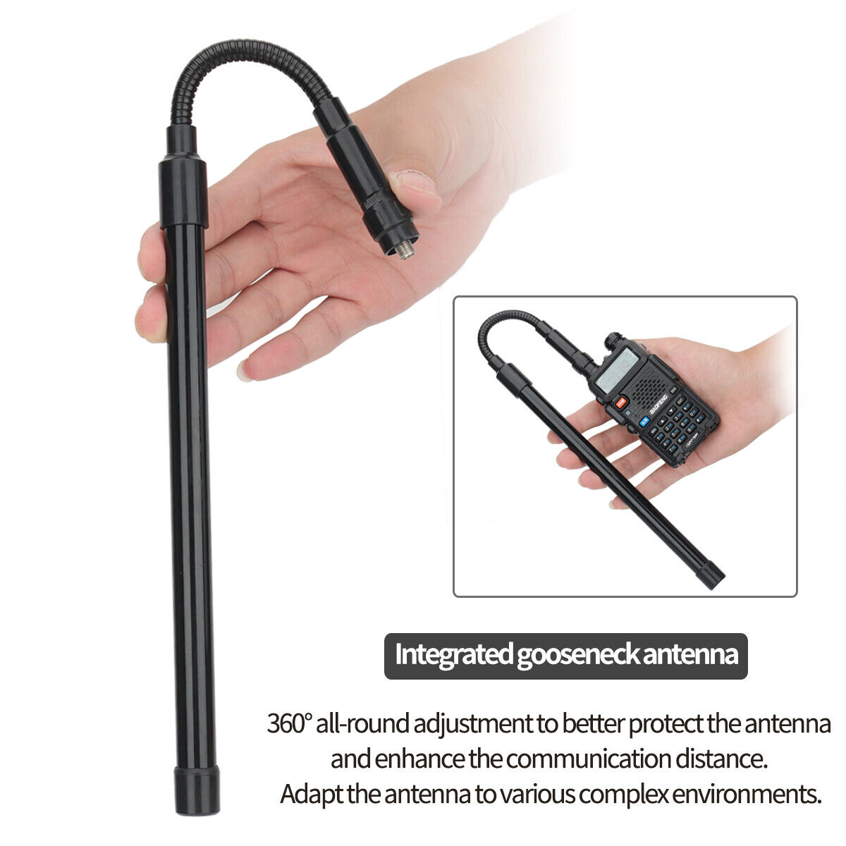 Abbree faltbare Schwanenhals taktische Antenne biegbare SMA-F für Baofeng UV-5R Quan sheng UV K5 Walkie Talkie