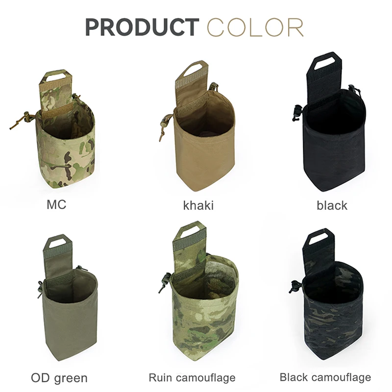Tactical Foldable Recycling Bag Dump Pouch MOLLE Drop Pouch durable Mini  Magazine Utility Pouch