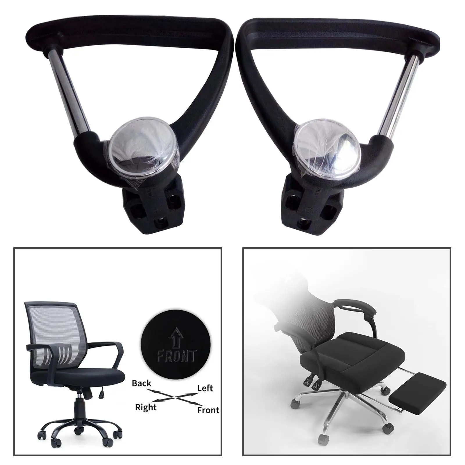 Braço para cadeira de escritório com almofada, substituição esquerda e direita, braços para cadeira de computador de escritório, fácil de instalar