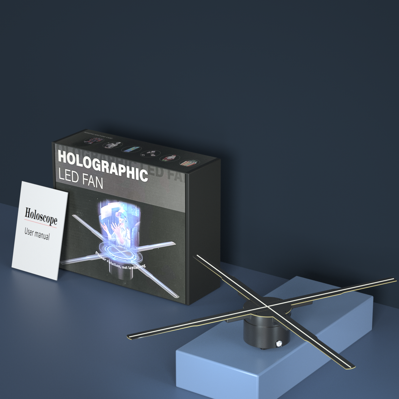 3Dホログラフィックファン広告機、スマートhdプレーヤー、サポートビデオ画像のロゴ、ホログラフィック光、無線lan、576は、ネオン、50センチメートル