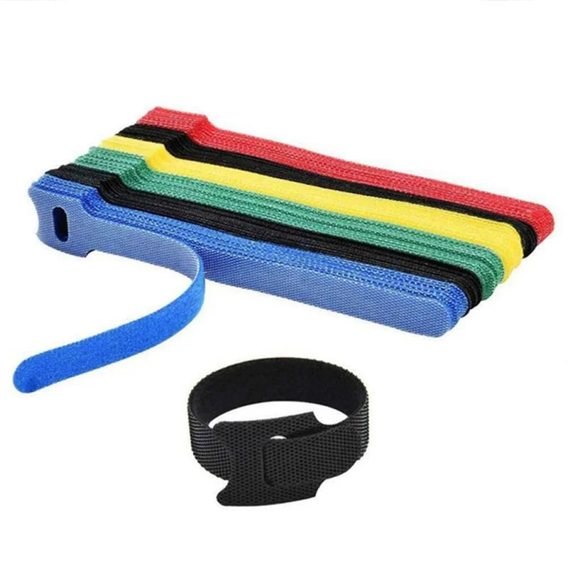 50/200 Pcs Releasable Cable Ties Colored Plastics Reusable Cable ties Nylon Loop Wrap Zip Bundle Ties T-type Cable Tie Wire