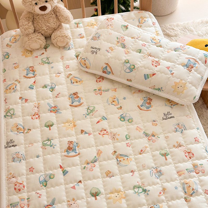 Colchón de algodón de doble capa para bebé, almohadilla de cuna suave para niños, ropa de cama de guardería, 56x100cm