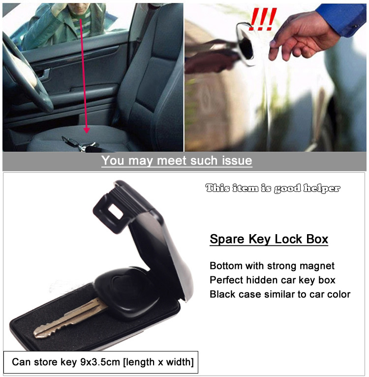 แม่เหล็กรถที่ใส่กุญแจกล่องกลางแจ้ง Stash Key ตู้เซฟพร้อมแม่เหล็กสําหรับ Home Office รถบรรทุก Caravan Secret Box